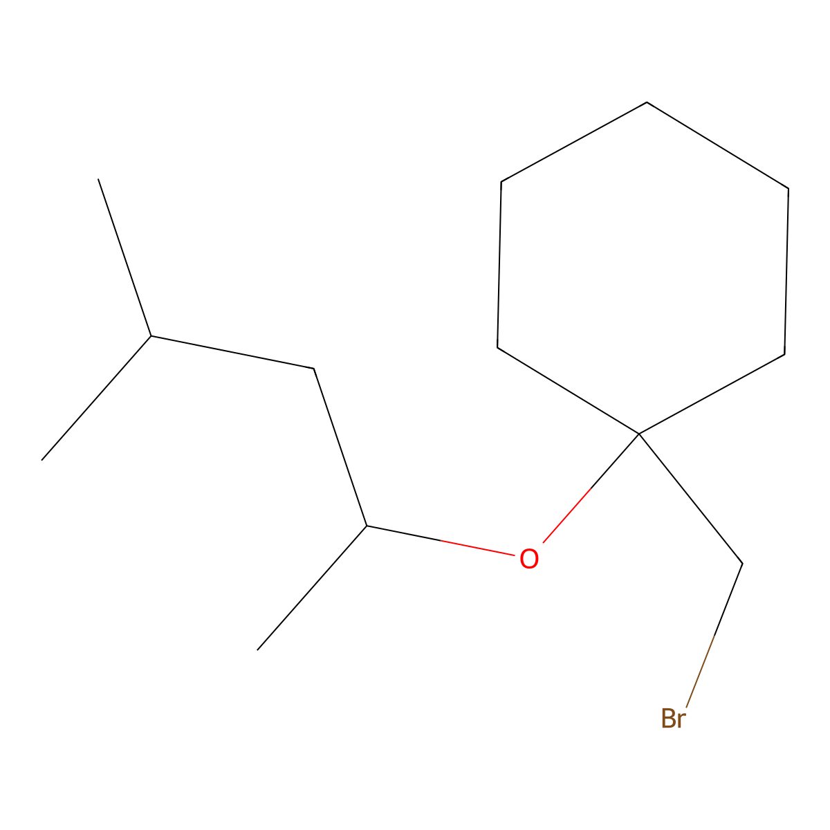 1-(Bromomethyl)-1-((4-methylpentan-2-yl)oxy)cyclohexane molecular structure, CAS 1249486-04-1