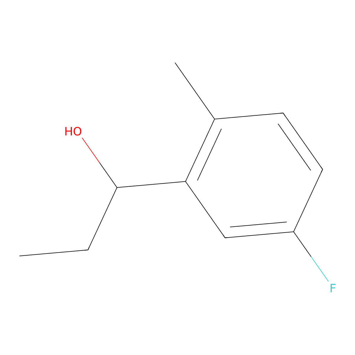 1-(3-Fluoro-6-methylphenyl)-1-propanol molecular structure, CAS 1249487-45-3