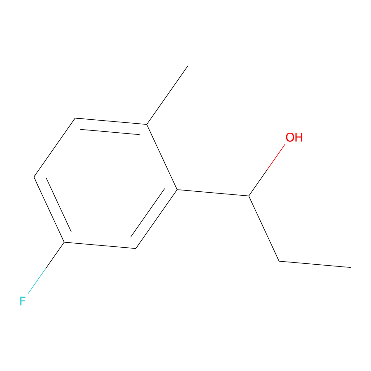 1-(3-Fluoro-6-methylphenyl)-1-propanol molecular structure, CAS 1249487-45-3