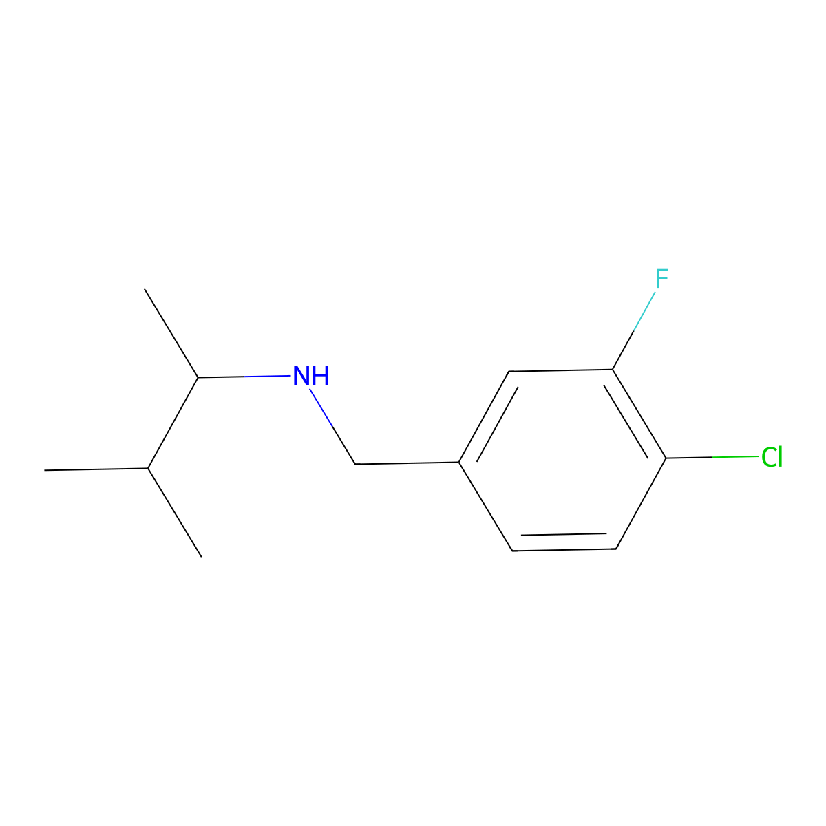 [(4-Chloro-3-fluorophenyl)methyl](3-methylbutan-2-yl)amine molecular structure, CAS 1249488-48-9
