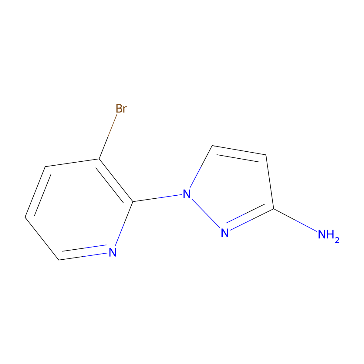 1-(3-bromopyridin-2-yl)-1H-pyrazol-3-amine molecular structure, CAS 1249488-87-6