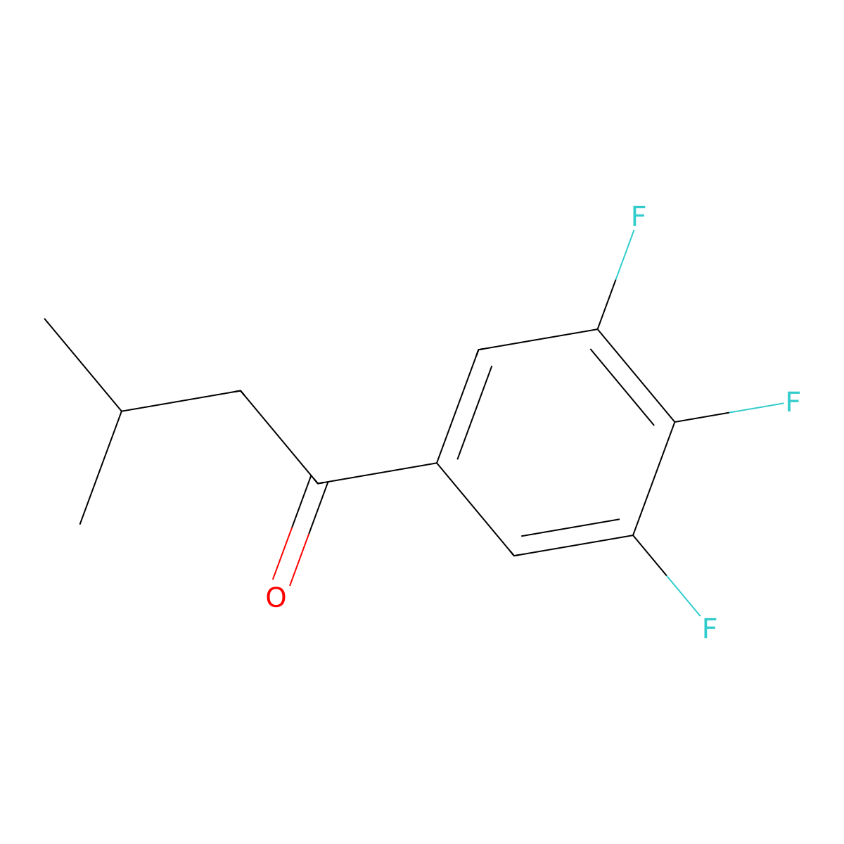 3-Methyl-1-(3,4,5-trifluorophenyl)butan-1-one molecular structure, CAS 1249489-20-0