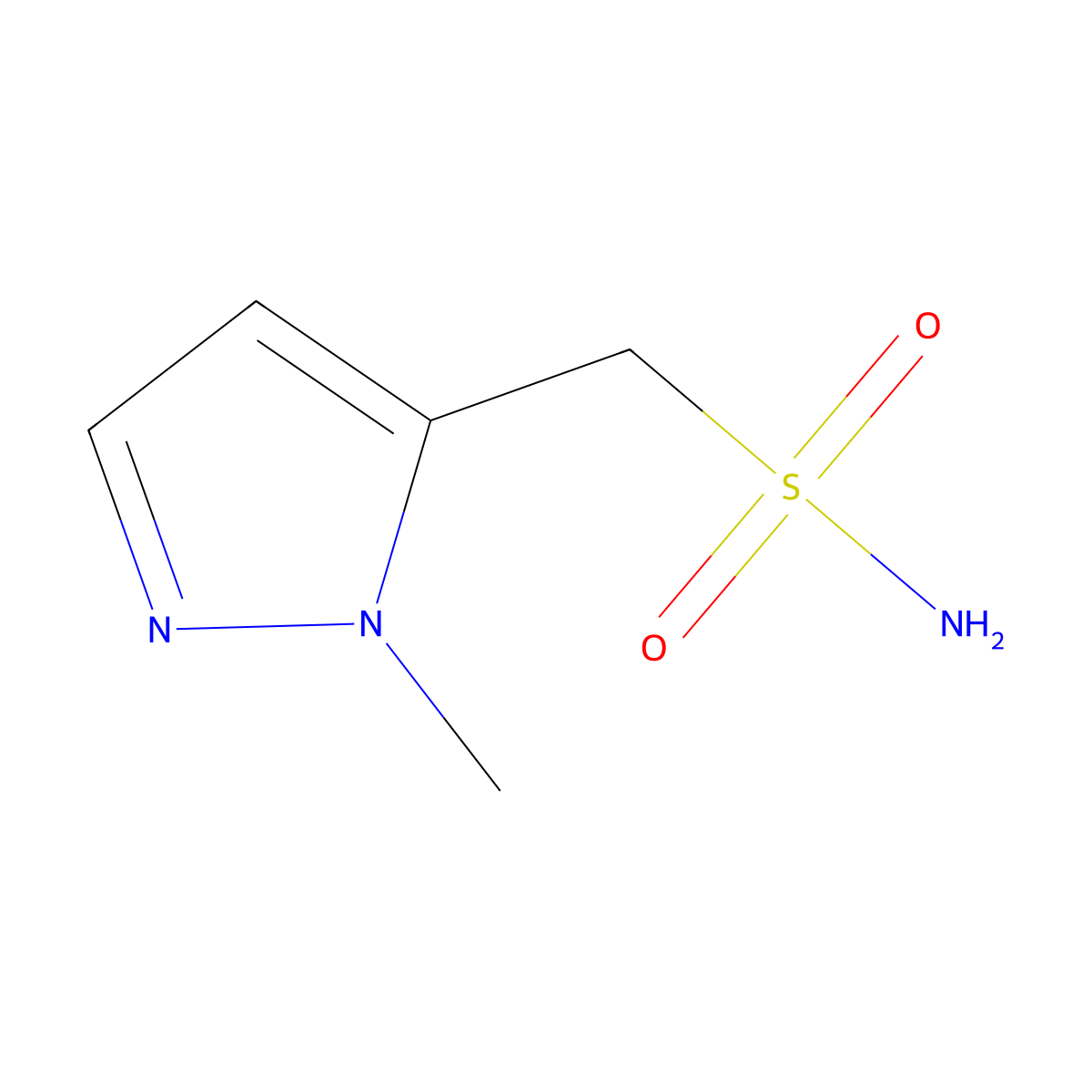 (1-methyl-1H-pyrazol-5-yl)methanesulfonamide molecular structure, CAS 1249489-23-3