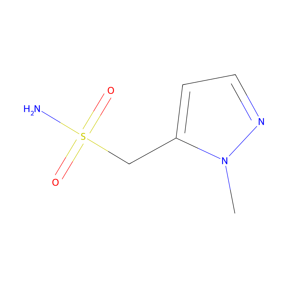(1-methyl-1H-pyrazol-5-yl)methanesulfonamide molecular structure, CAS 1249489-23-3