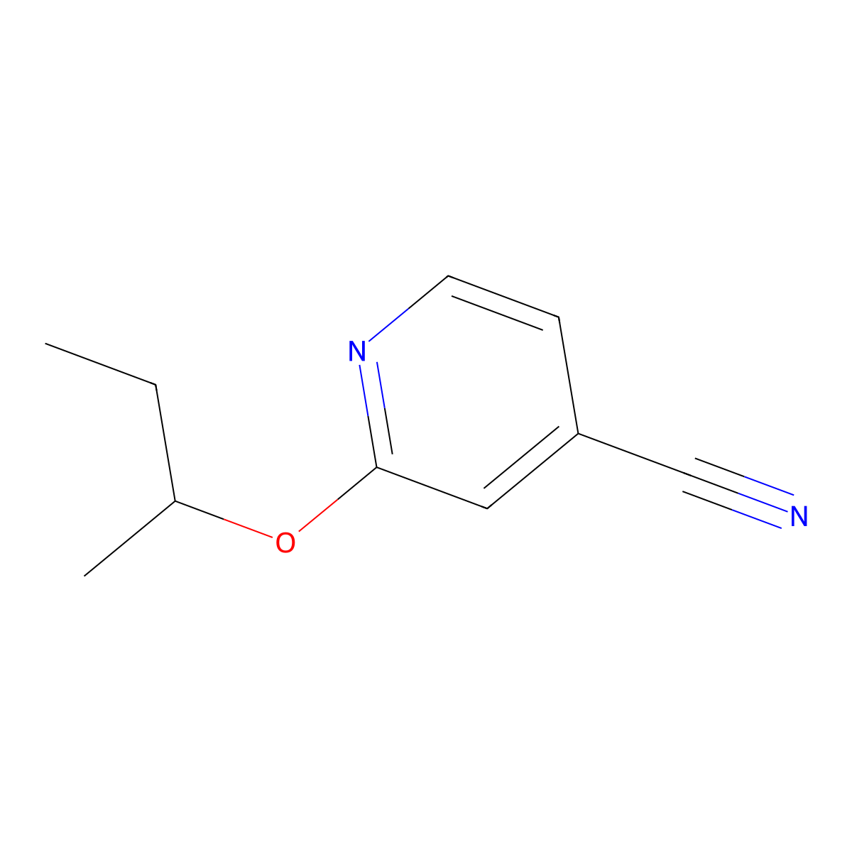 2-(Butan-2-yloxy)pyridine-4-carbonitrile molecular structure, CAS 1249490-07-0