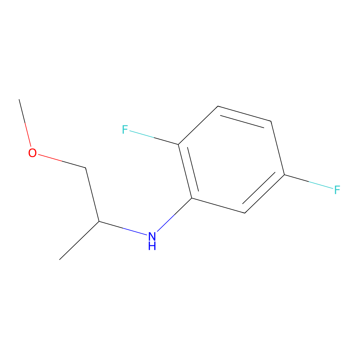 2,5-difluoro-N-(1-methoxypropan-2-yl)aniline molecular structure, CAS 1249490-87-6