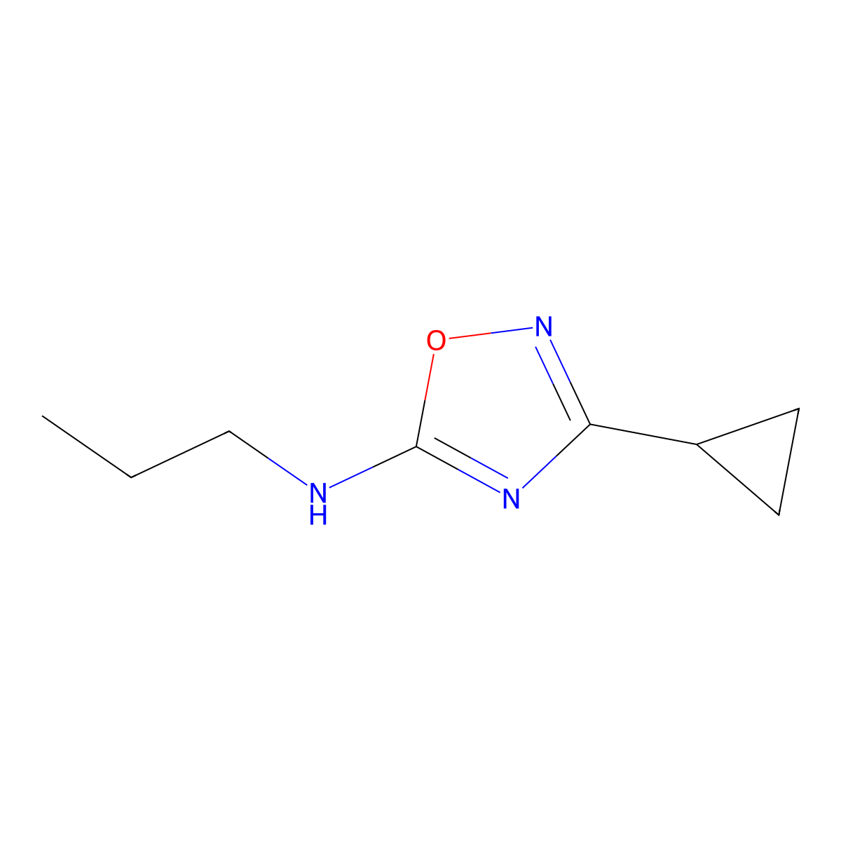 3-cyclopropyl-N-propyl-1,2,4-oxadiazol-5-amine molecular structure, CAS 1249492-31-6