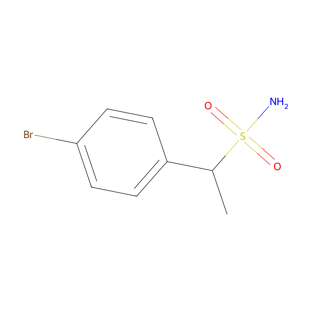 1-(4-Bromophenyl)ethane-1-sulfonamide molecular structure, CAS 1249493-90-0