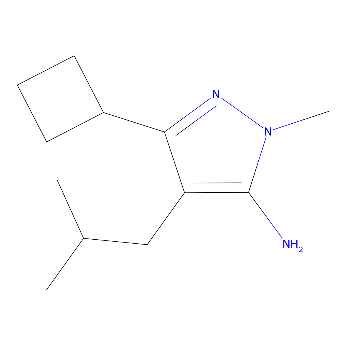 3-Cyclobutyl-1-methyl-4-(2-methylpropyl)-1h-pyrazol-5-amine molecular structure, CAS 1249494-83-4