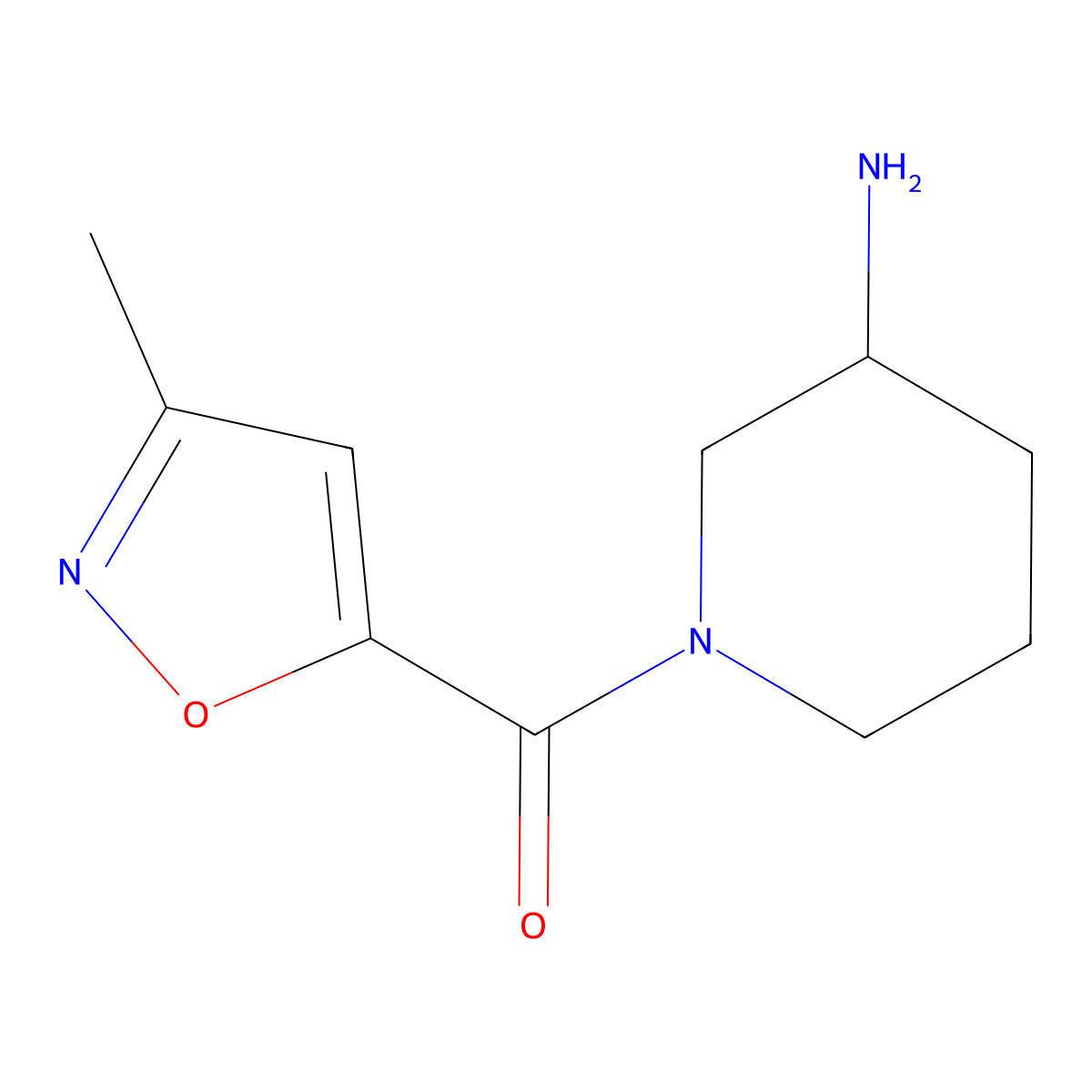 (3-Aminopiperidin-1-yl)(3-methylisoxazol-5-yl)methanone molecular structure, CAS 1249494-96-9