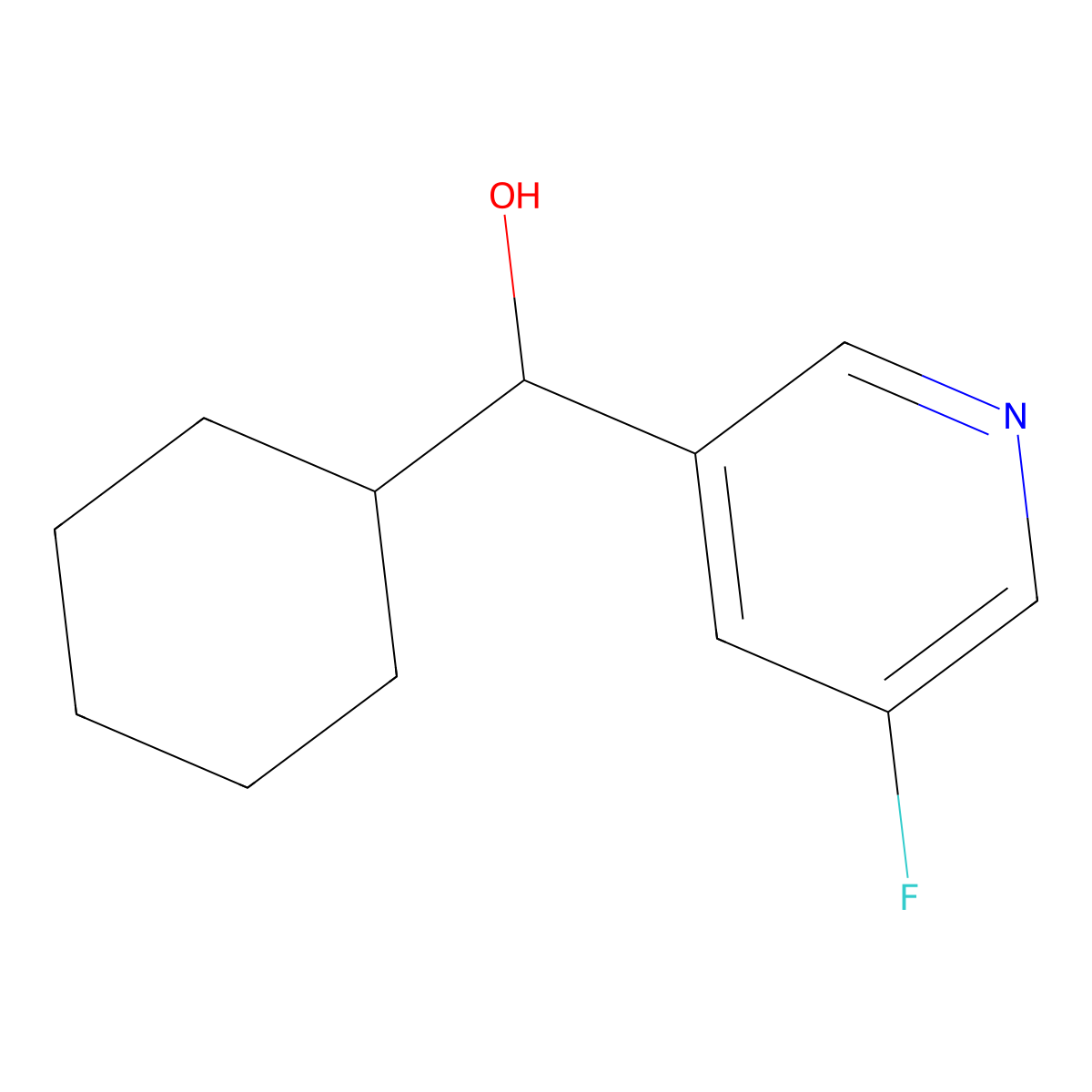 Cyclohexyl(5-fluoropyridin-3-yl)methanol molecular structure, CAS 1249495-43-9
