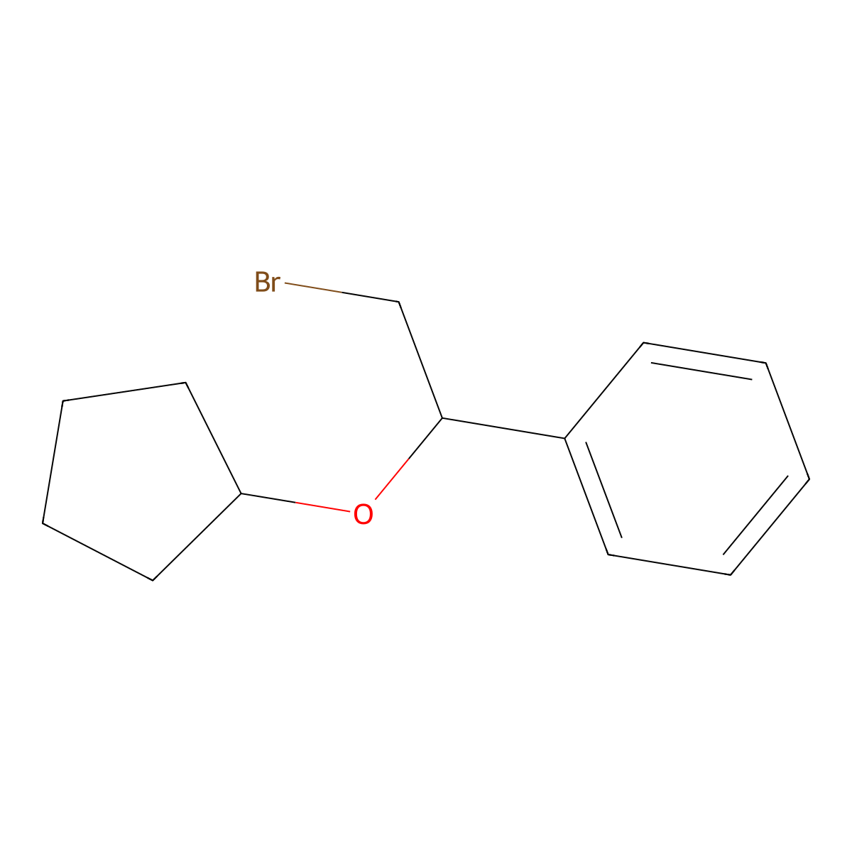 (2-Bromo-1-(cyclopentyloxy)ethyl)benzene molecular structure, CAS 1249495-47-3