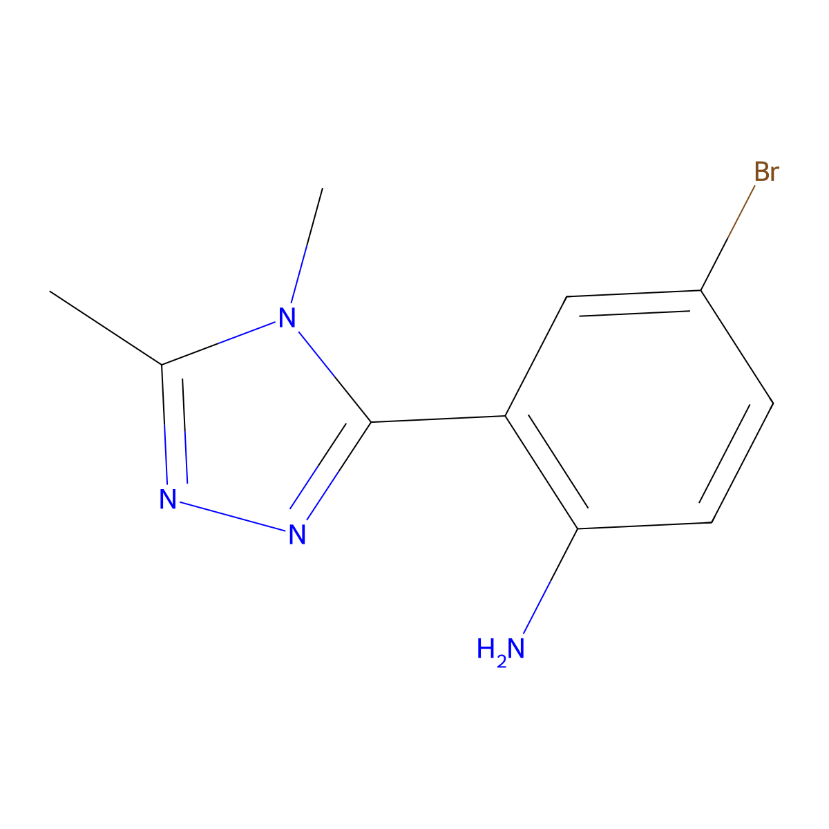 4-Bromo-2-(4,5-dimethyl-4h-1,2,4-triazol-3-yl)aniline molecular structure, CAS 1249496-00-1
