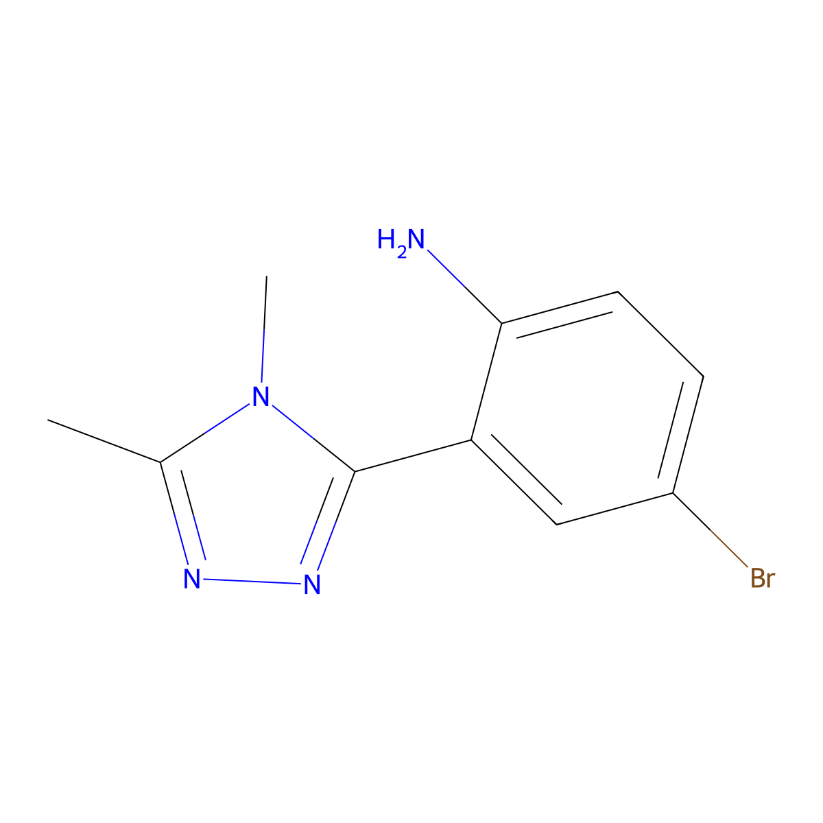 4-Bromo-2-(4,5-dimethyl-4h-1,2,4-triazol-3-yl)aniline molecular structure, CAS 1249496-00-1