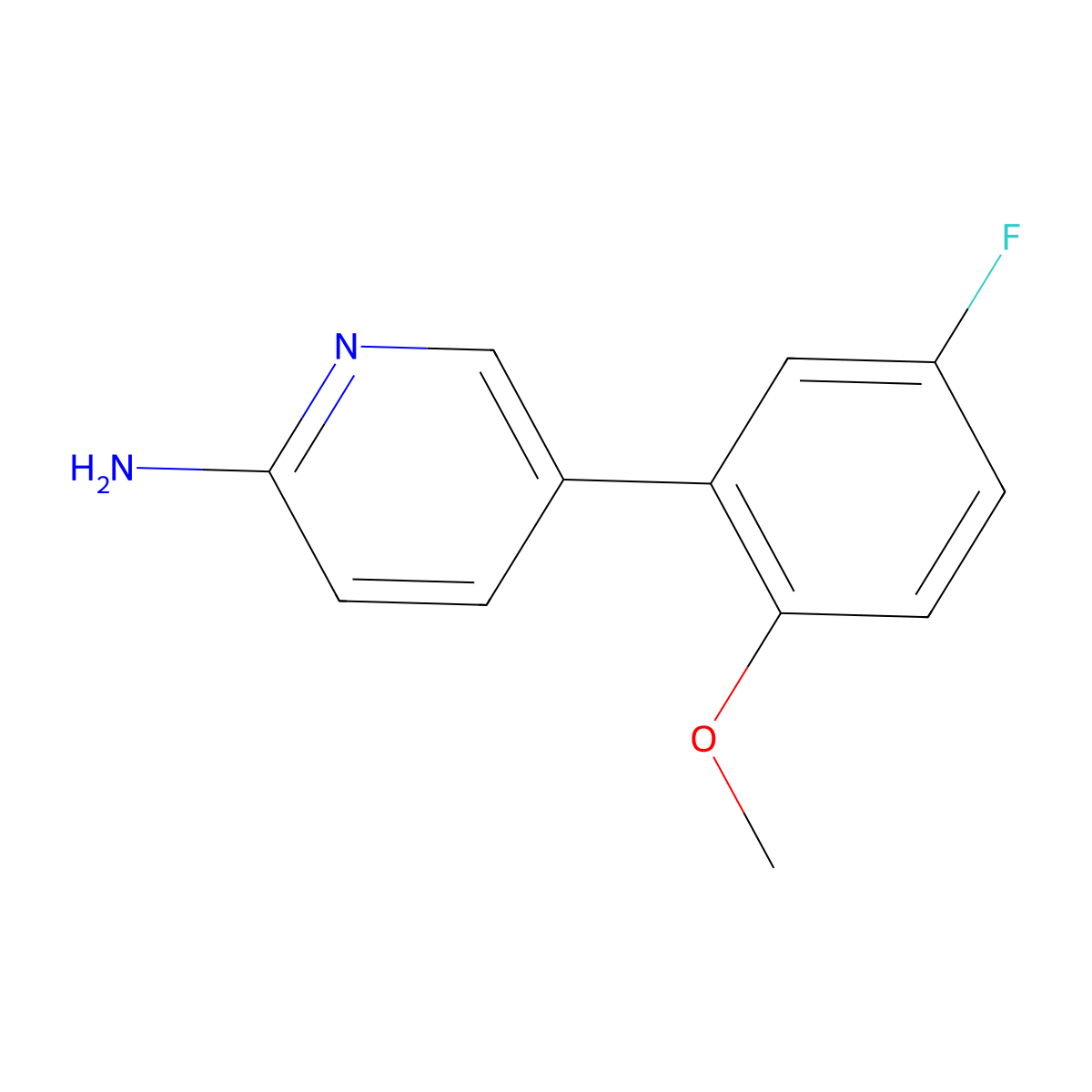 5-(5-Fluoro-2-methoxyphenyl)pyridin-2-amine molecular structure, CAS 1249497-70-8