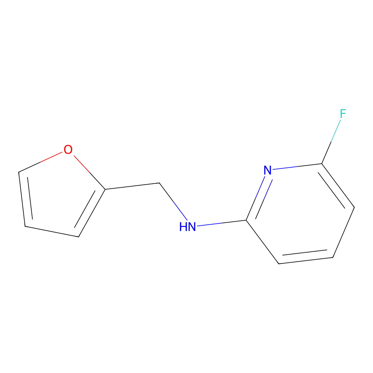 6-fluoro-N-[(furan-2-yl)methyl]pyridin-2-amine molecular structure, CAS 1249497-71-9
