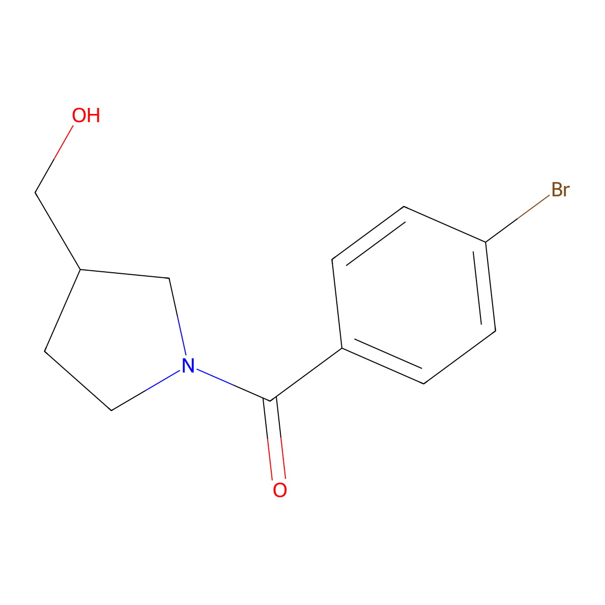 (1-(4-Bromobenzoyl)pyrrolidin-3-yl)methanol molecular structure, CAS 1249499-81-7