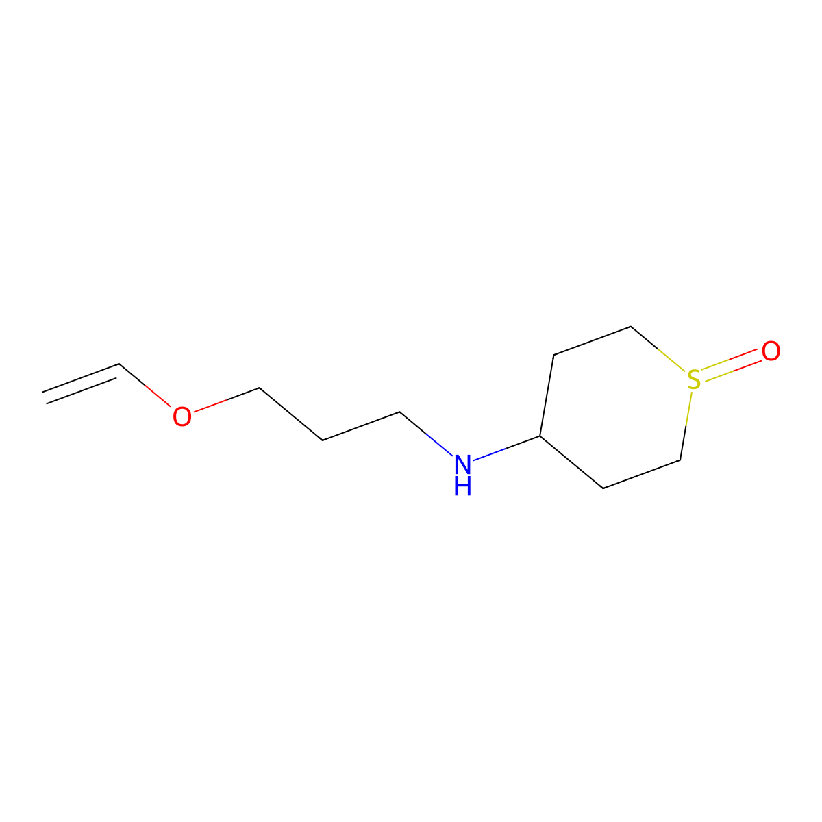 4-((3-(Vinyloxy)propyl)amino)tetrahydro-2H-thiopyran 1-oxide molecular structure, CAS 1249500-78-4