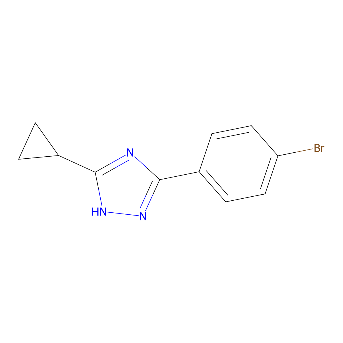 5-(4-bromophenyl)-3-cyclopropyl-1H-1,2,4-triazole molecular structure, CAS 1249501-58-3