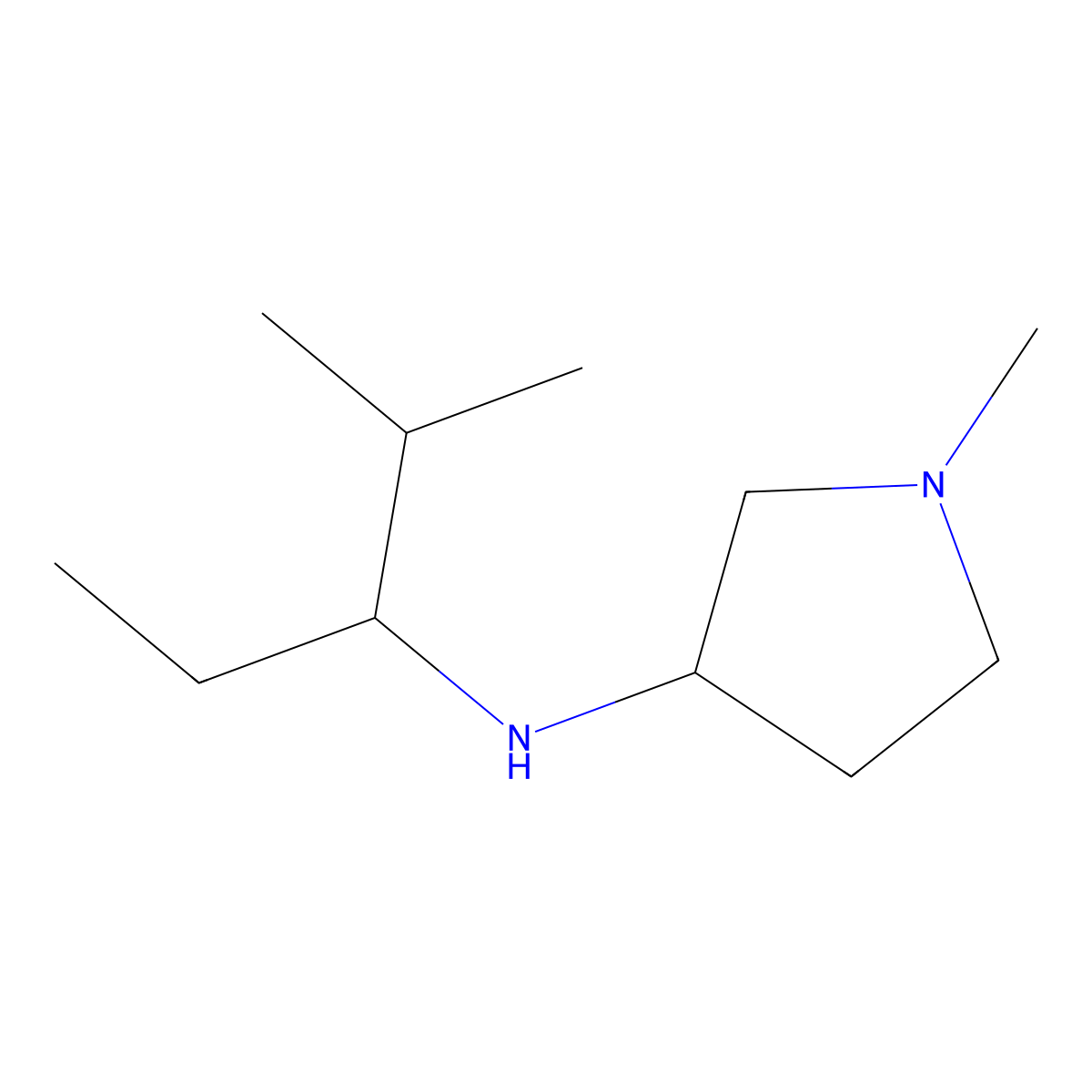 1-methyl-N-(2-methylpentan-3-yl)pyrrolidin-3-amine molecular structure, CAS 1249502-11-1