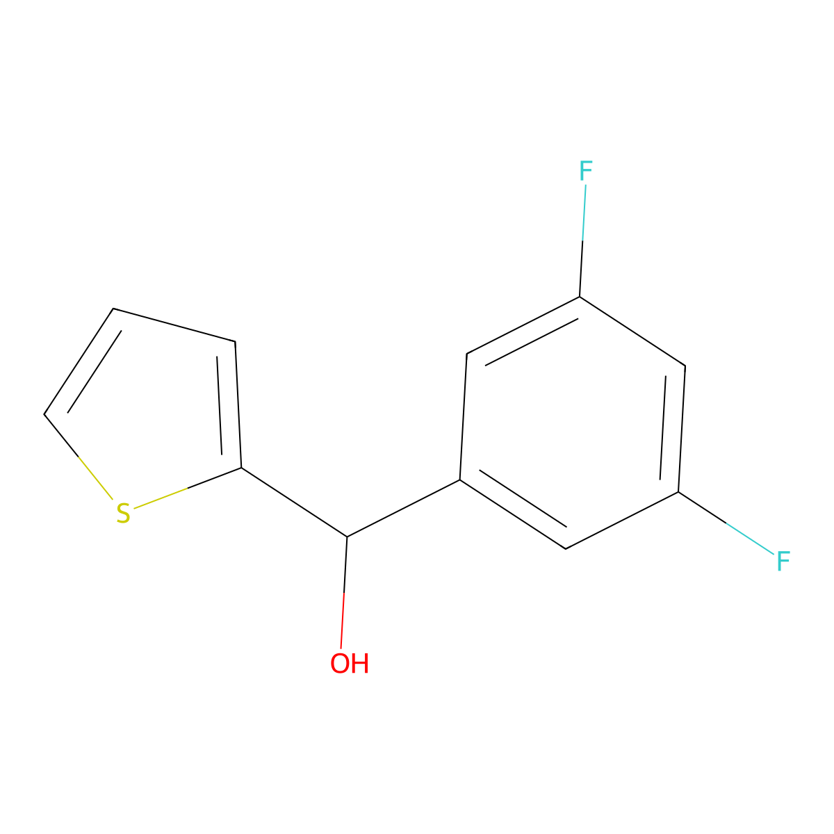 (3,5-Difluorophenyl)(thiophen-2-yl)methanol molecular structure, CAS 1249504-55-9
