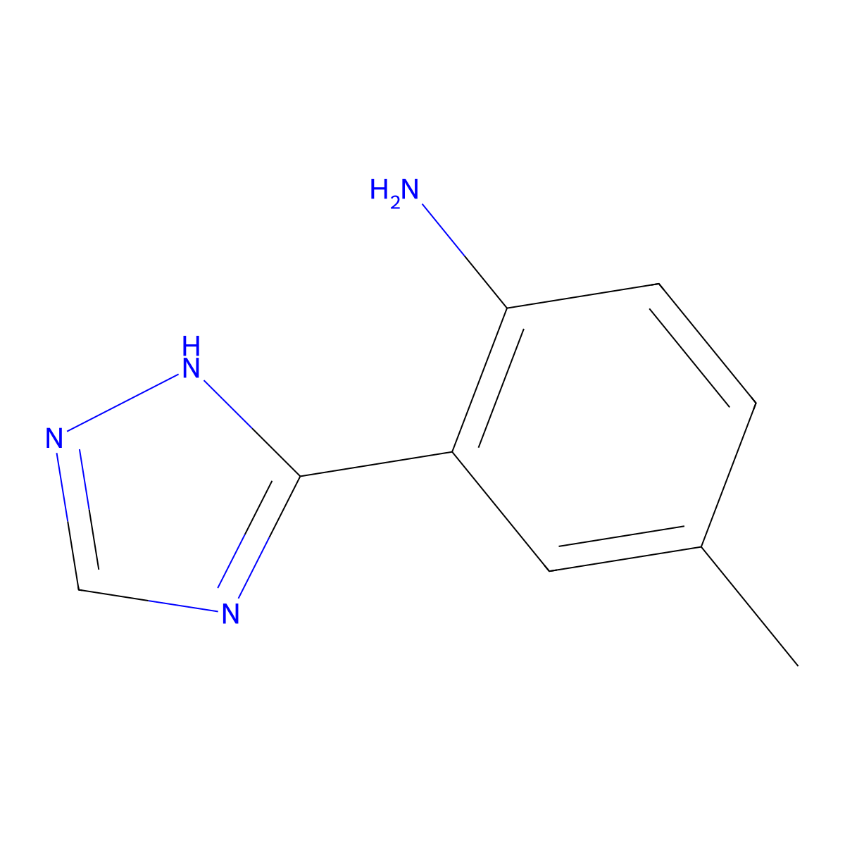 4-methyl-2-(1H-1,2,4-triazol-3-yl)aniline molecular structure, CAS 1249505-23-4
