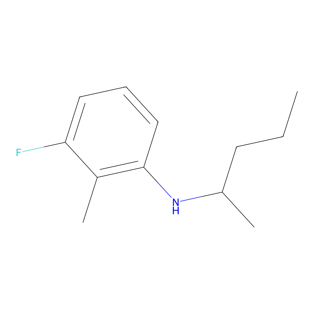 3-fluoro-2-methyl-N-(pentan-2-yl)aniline molecular structure, CAS 1249508-12-0