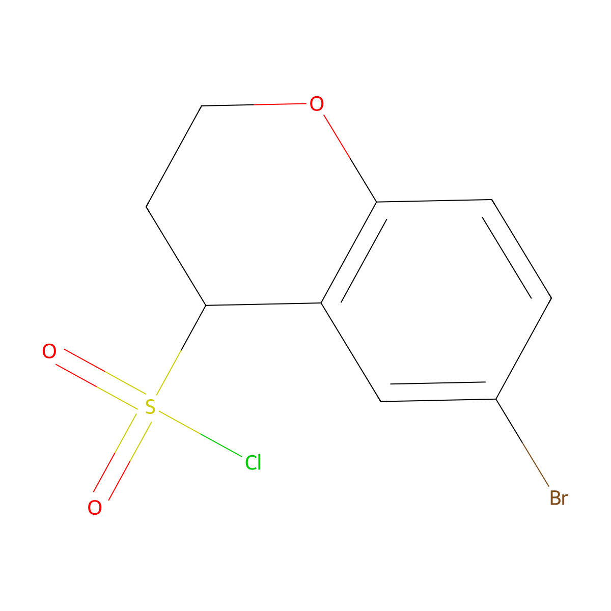 6-bromo-3,4-dihydro-2H-1-benzopyran-4-sulfonyl chloride molecular structure, CAS 1249509-65-6