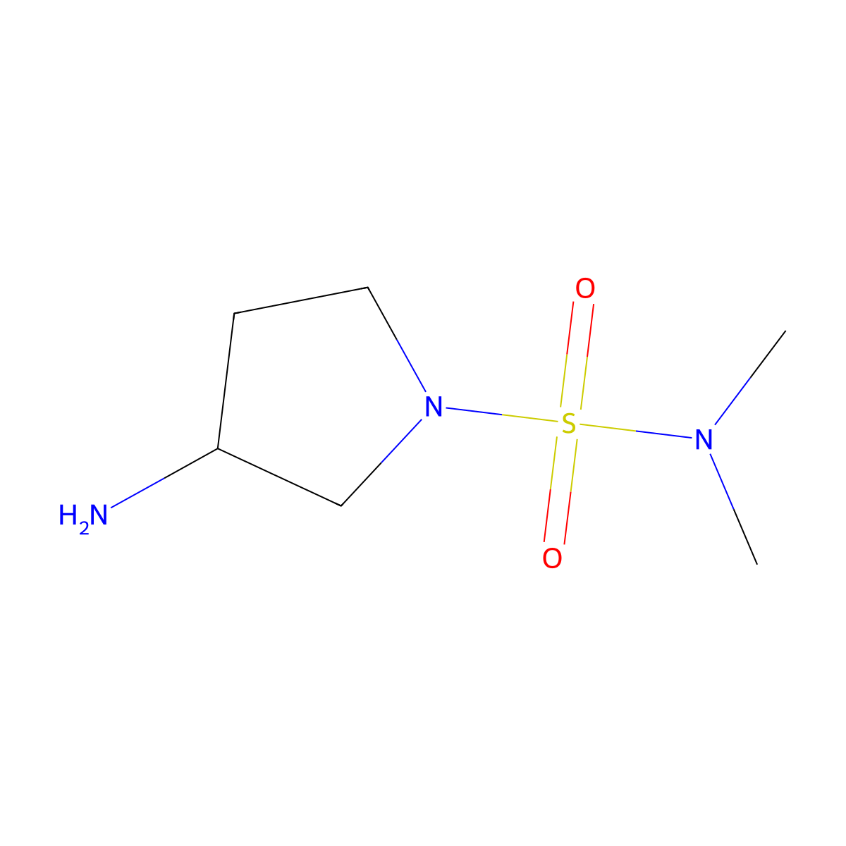 3-amino-N,N-dimethylpyrrolidine-1-sulfonamide molecular structure, CAS 1249509-79-2