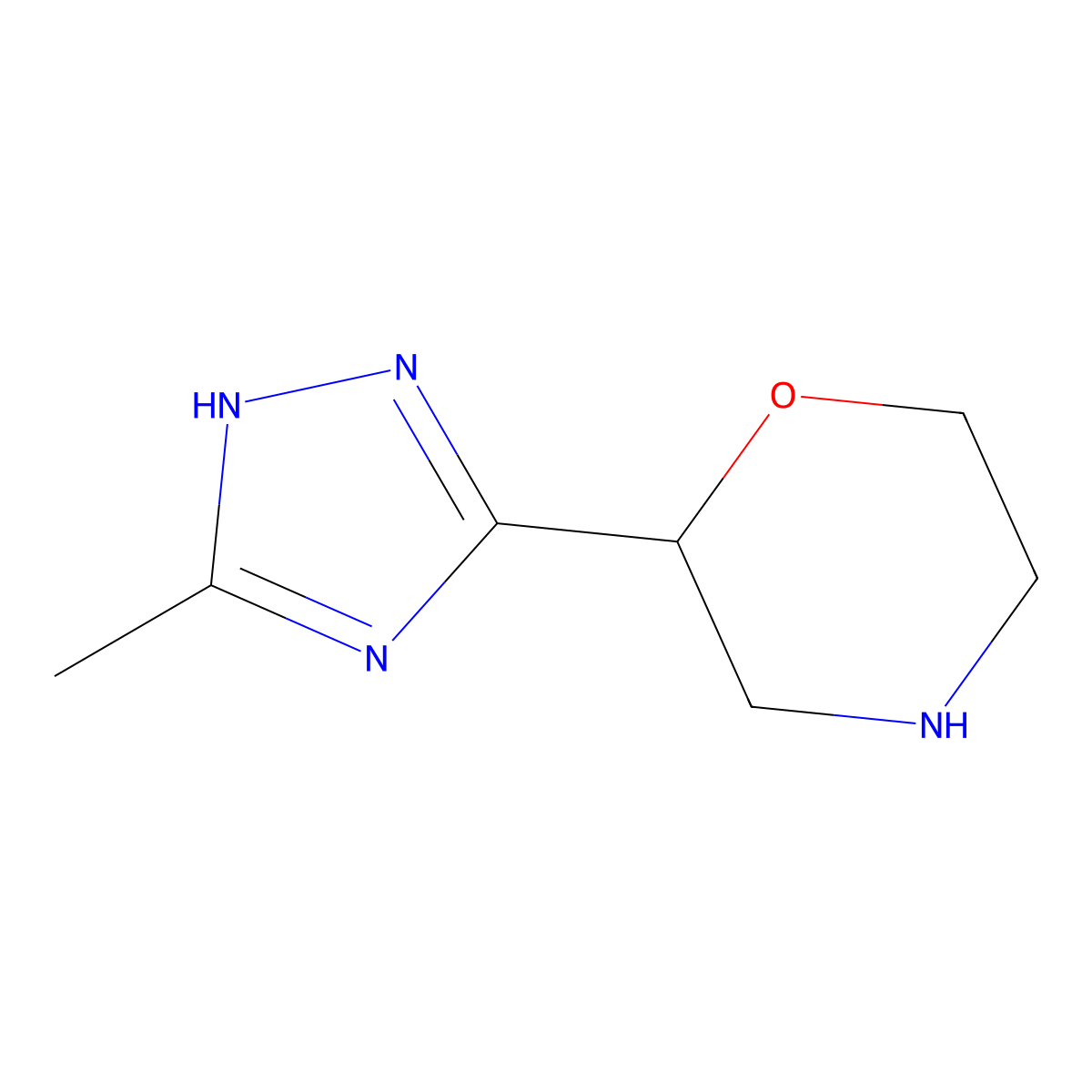 2-(3-methyl-1H-1,2,4-triazol-5-yl)morpholine molecular structure, CAS 1249510-08-4