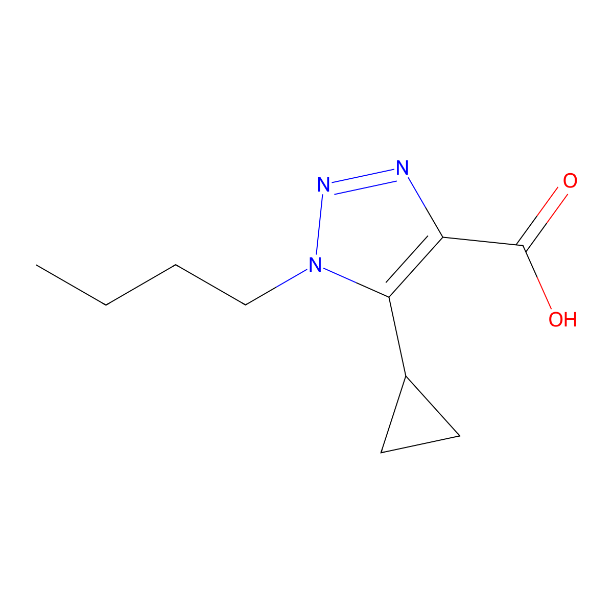 1-Butyl-5-cyclopropyl-1h-1,2,3-triazole-4-carboxylic acid molecular structure, CAS 1249513-20-9