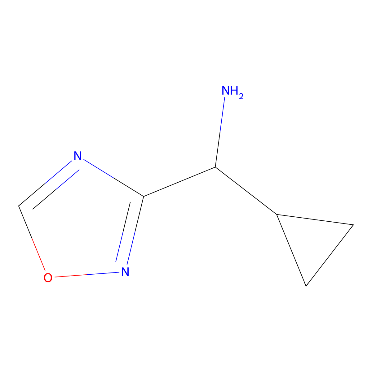 Cyclopropyl(1,2,4-oxadiazol-3-yl)methanamine molecular structure, CAS 1249513-89-0