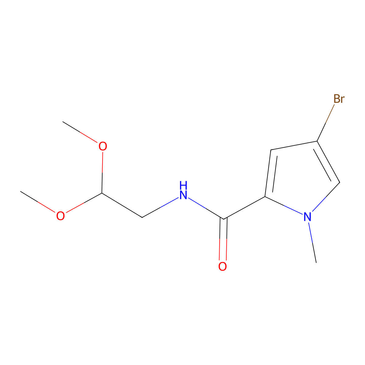4-bromo-N-(2,2-dimethoxyethyl)-1-methyl-1H-pyrrole-2-carboxamide molecular structure, CAS 1249514-57-5