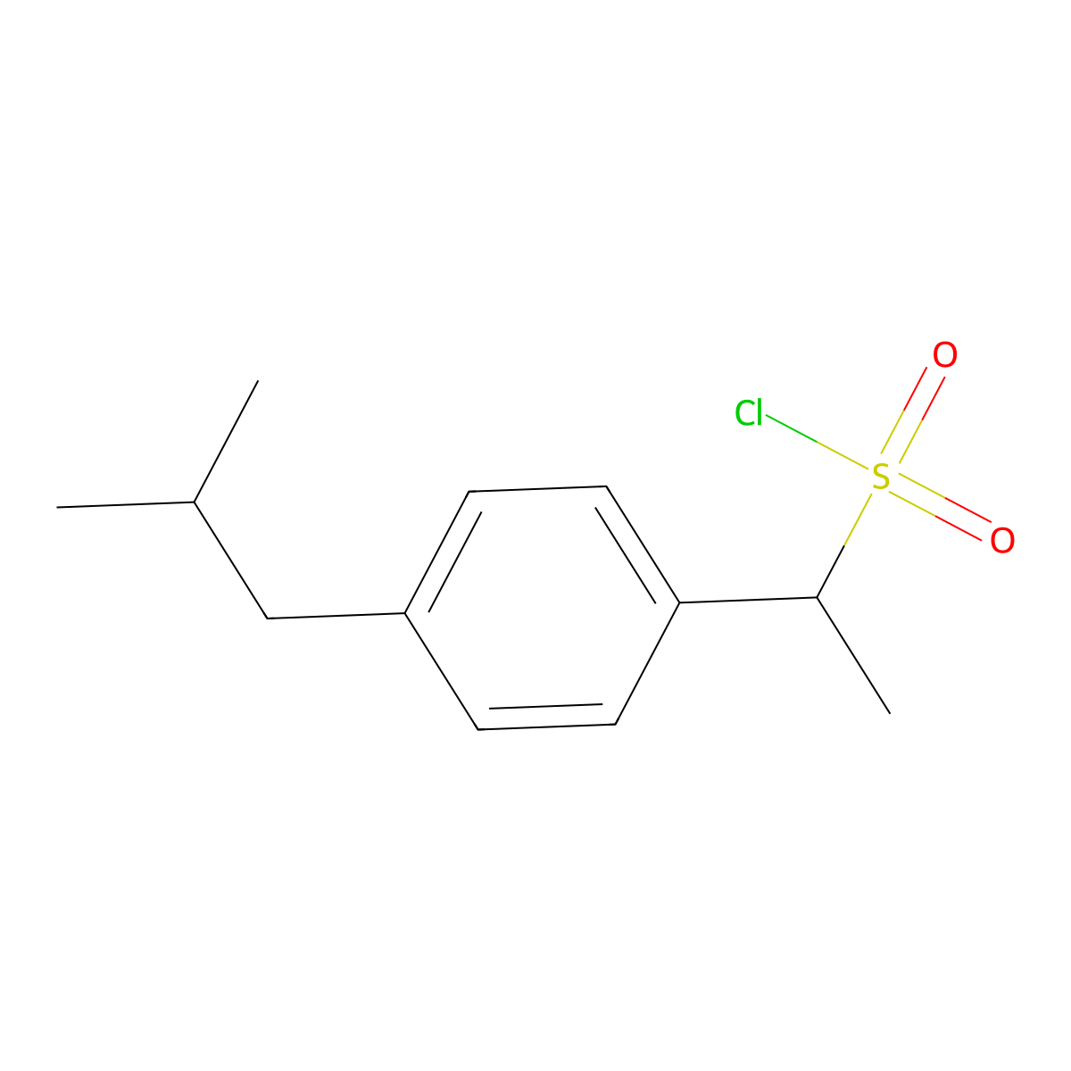 1-(4-Isobutylphenyl)ethane-1-sulfonyl chloride molecular structure, CAS 1249516-74-2