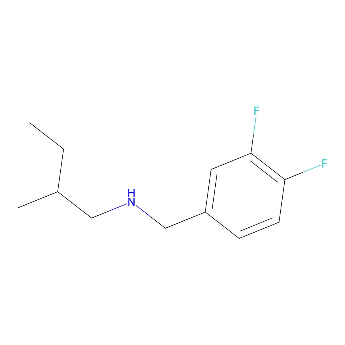 [(3,4-Difluorophenyl)methyl](2-methylbutyl)amine molecular structure, CAS 1249516-78-6