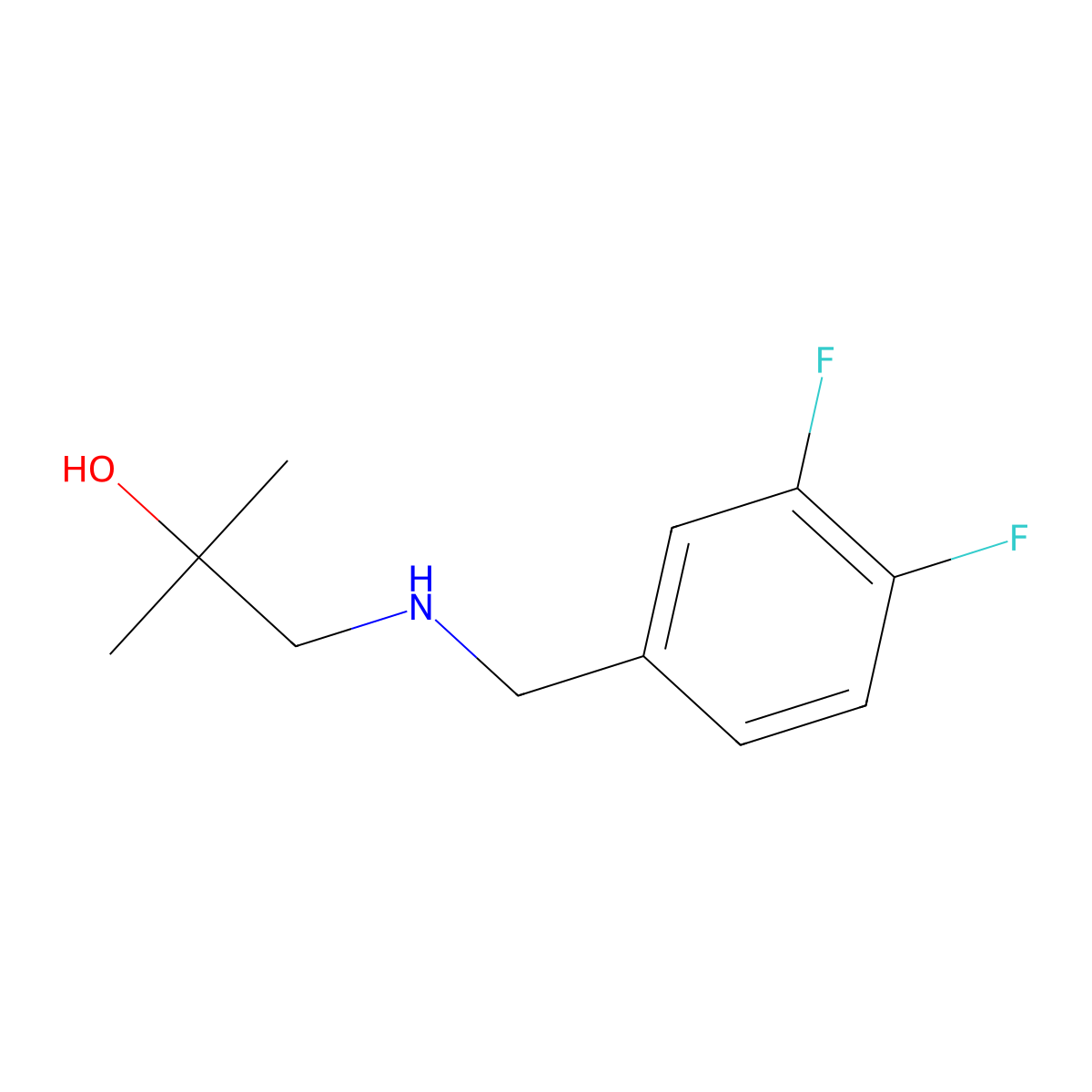 1-{[(3,4-Difluorophenyl)methyl]amino}-2-methylpropan-2-ol molecular structure, CAS 1249517-02-9