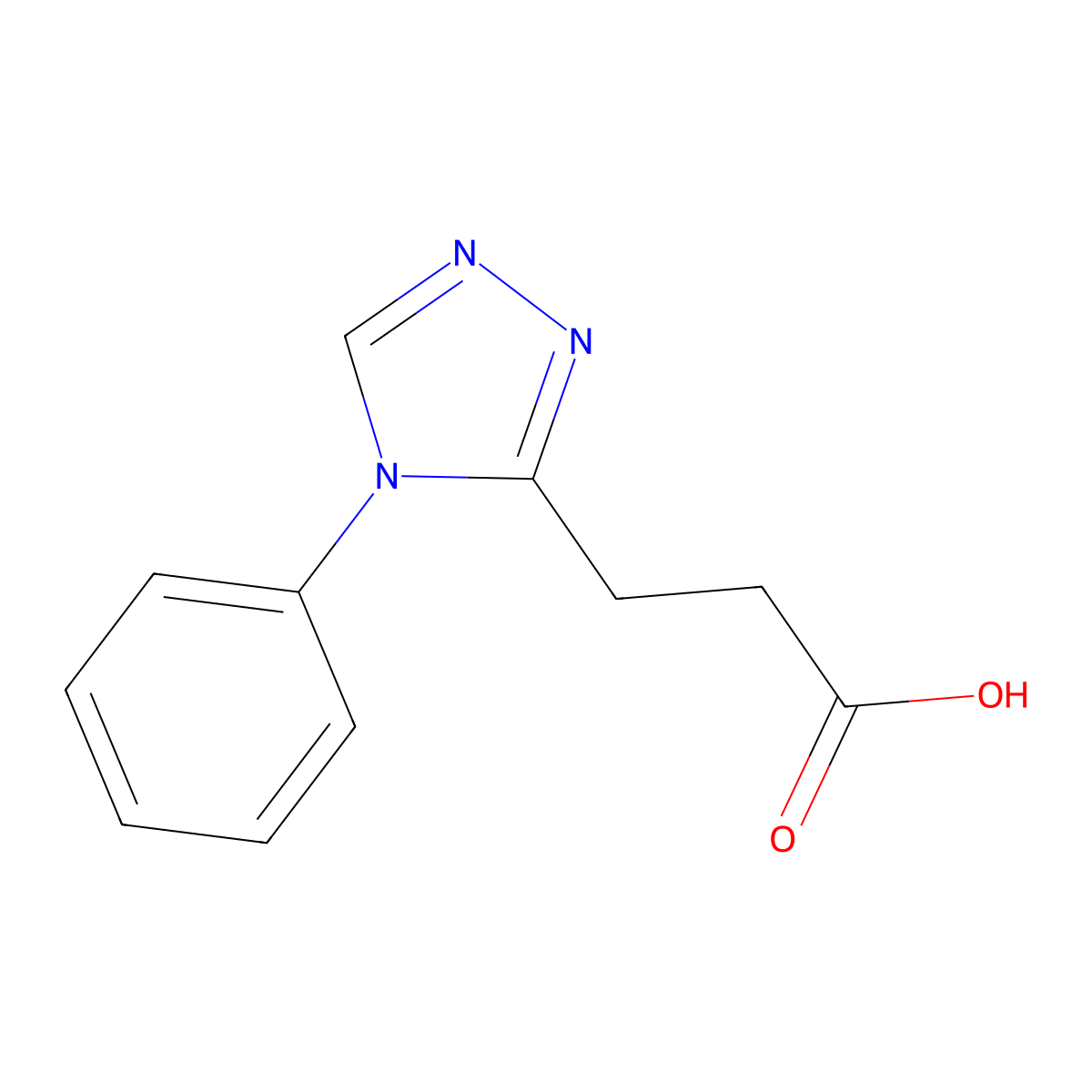 3-(4-phenyl-4H-1,2,4-triazol-3-yl)propanoic acid molecular structure, CAS 1249518-17-9