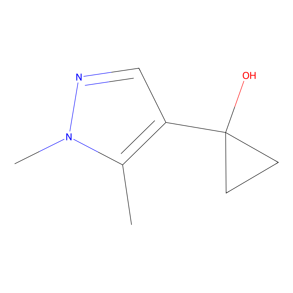 1-(1,5-Dimethyl-1h-pyrazol-4-yl)cyclopropan-1-ol molecular structure, CAS 1249520-90-8