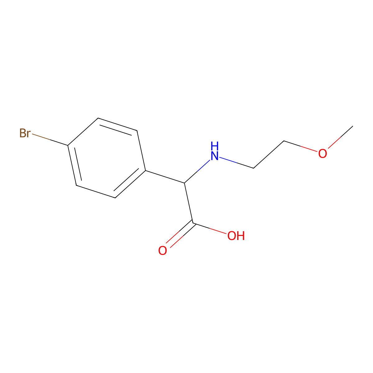 2-(4-Bromophenyl)-2-[(2-methoxyethyl)amino]acetic acid molecular structure, CAS 1249521-02-5