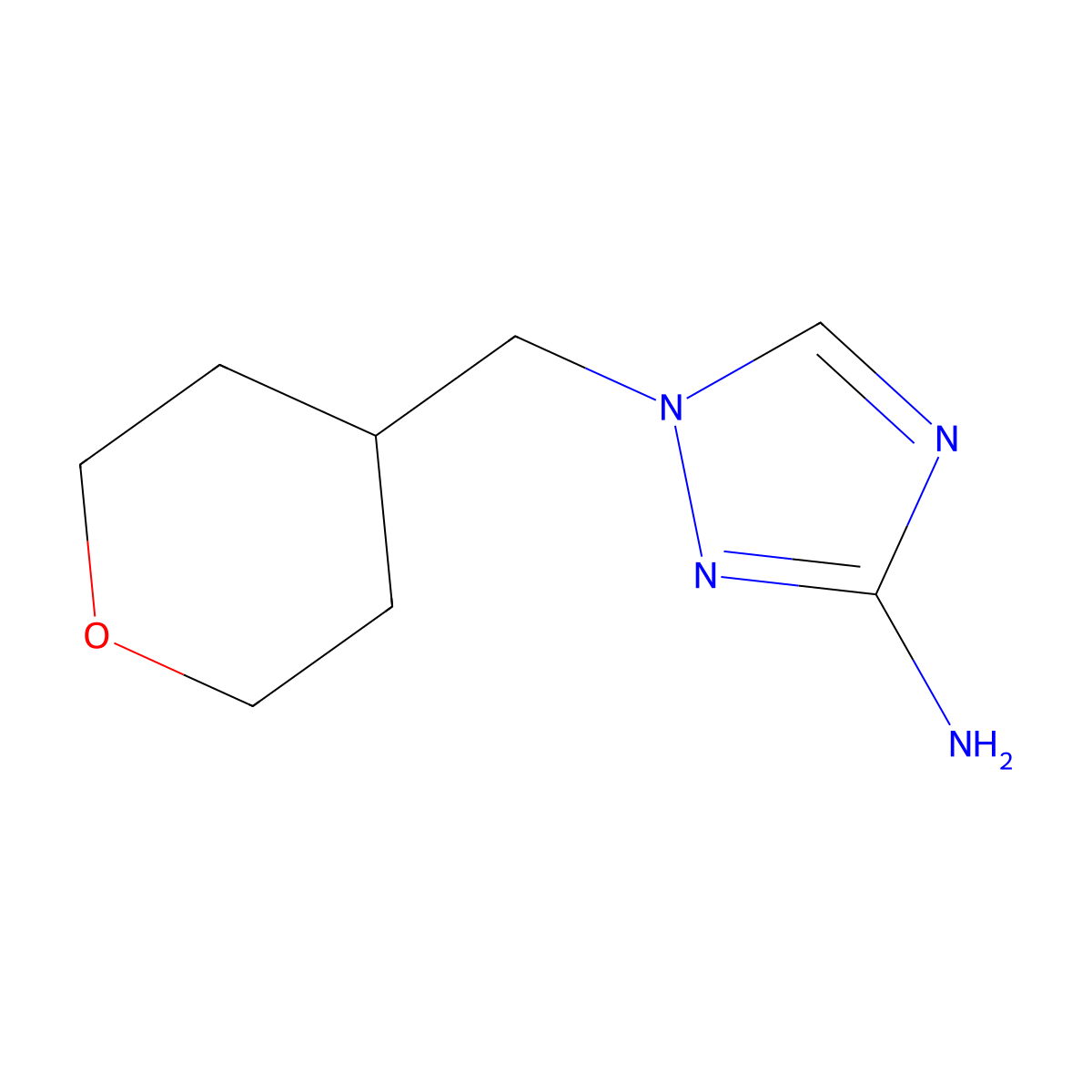 1-[(Oxan-4-yl)methyl]-1H-1,2,4-triazol-3-amine molecular structure, CAS 1249521-21-8