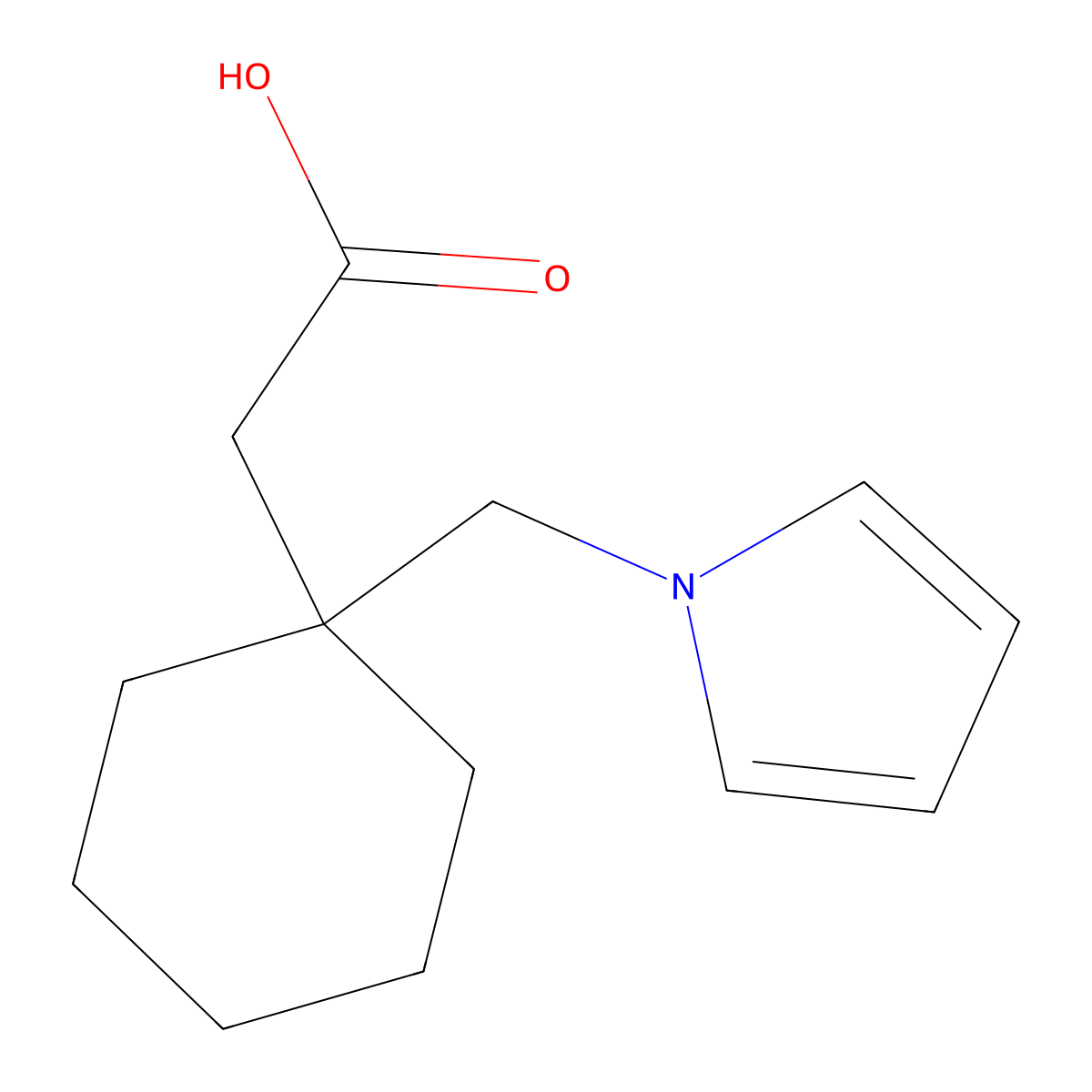 2-{1-[(1H-pyrrol-1-yl)methyl]cyclohexyl}acetic acid molecular structure, CAS 1249521-49-0