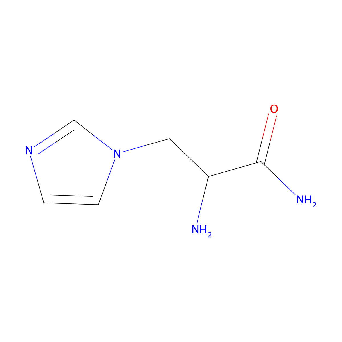 2-Amino-3-(1H-imidazol-1-YL)propanamide molecular structure, CAS 1249521-82-1