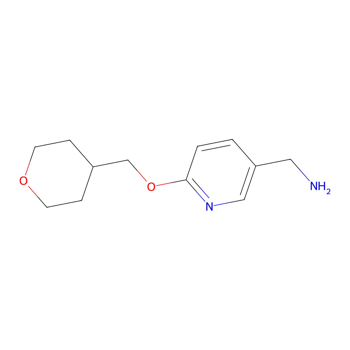 [6-(Oxan-4-ylmethoxy)pyridin-3-yl]methanamine molecular structure, CAS 1249522-16-4