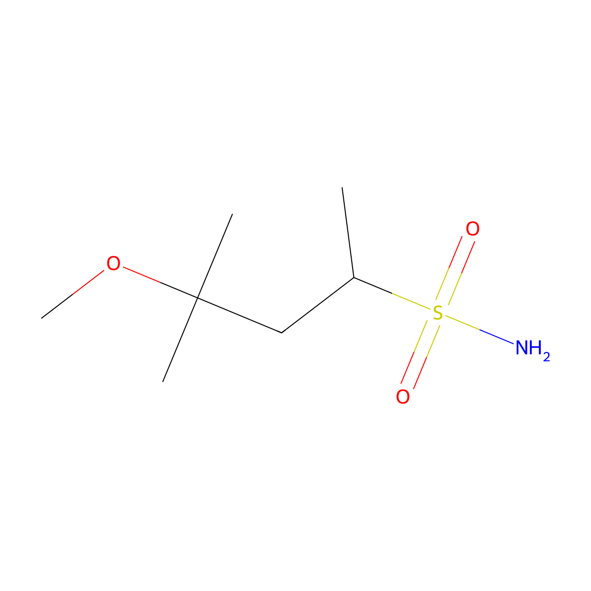 4-Methoxy-4-methylpentane-2-sulfonamide molecular structure, CAS 1249522-26-6