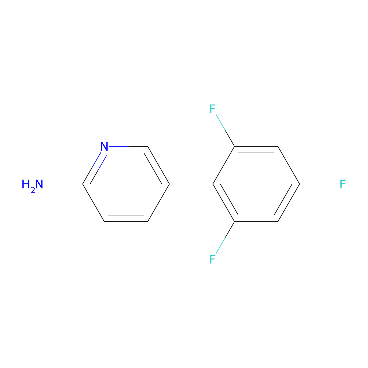 5-(2,4,6-Trifluorophenyl)pyridin-2-amine molecular structure, CAS 1249522-49-3