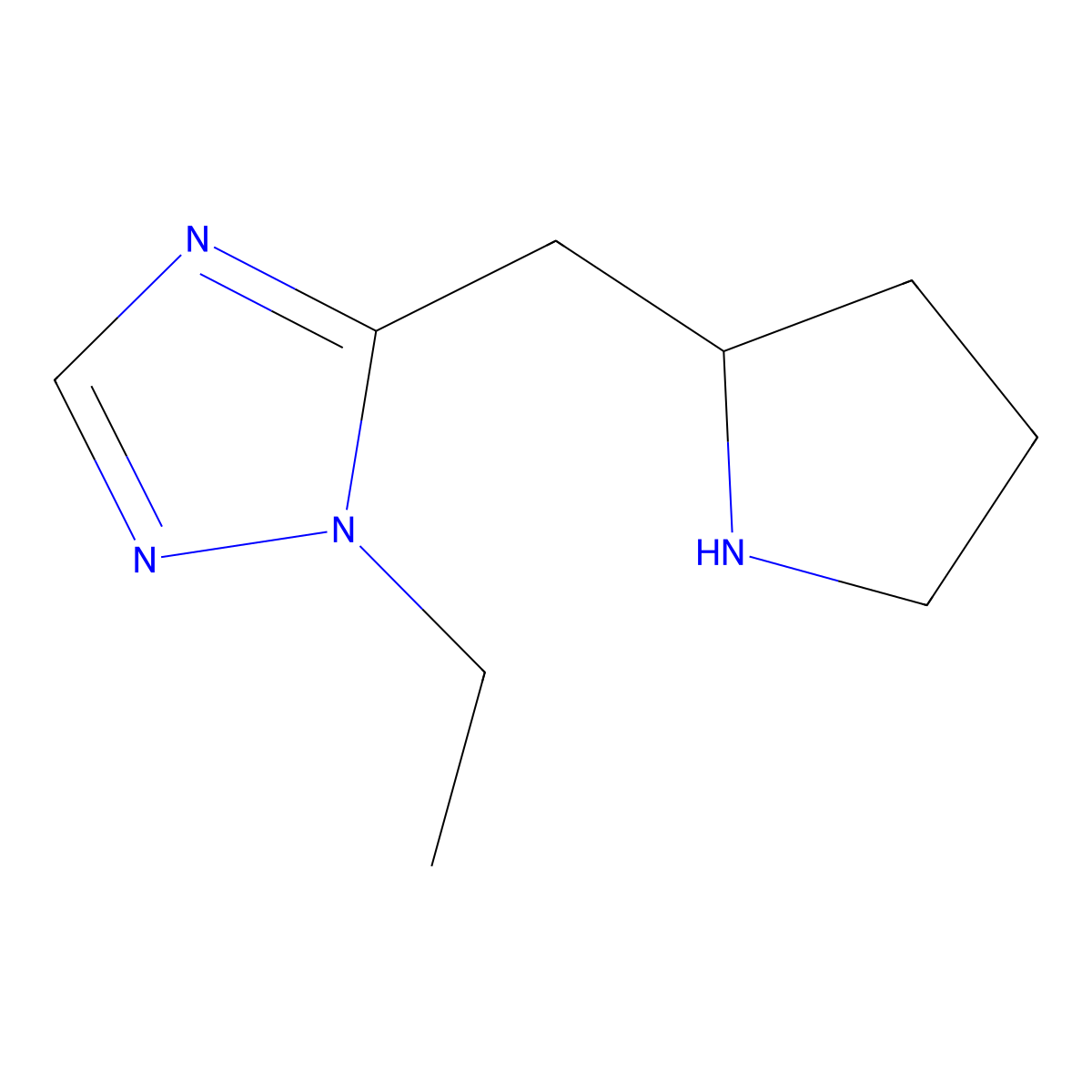 1-Ethyl-5-(pyrrolidin-2-ylmethyl)-1h-1,2,4-triazole molecular structure, CAS 1249526-97-3