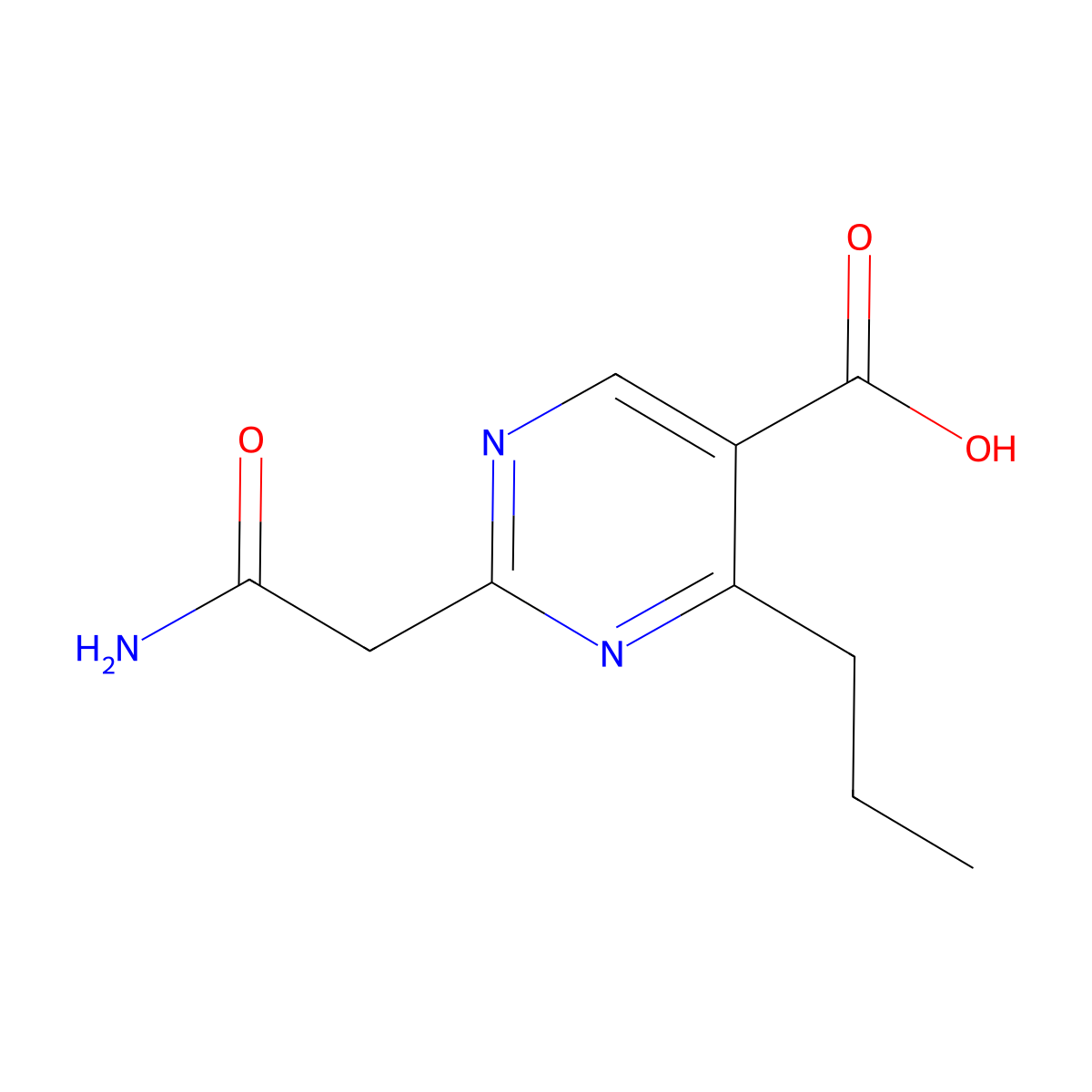 2-(2-Amino-2-oxoethyl)-4-propylpyrimidine-5-carboxylic acid molecular structure, CAS 1249528-23-1