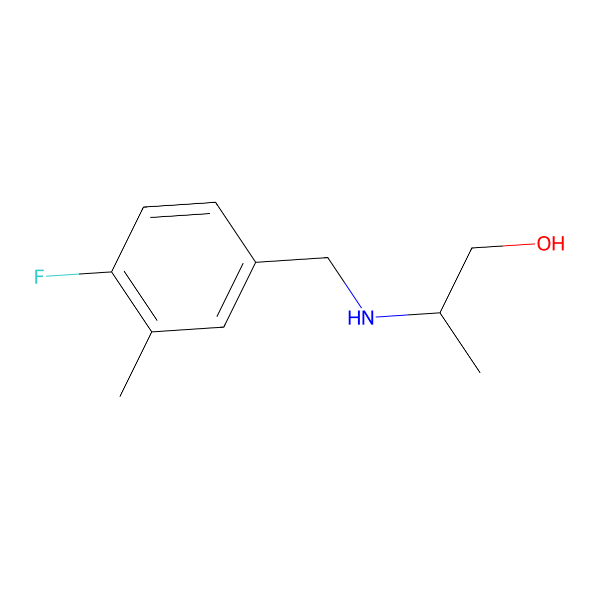 2-{[(4-Fluoro-3-methylphenyl)methyl]amino}propan-1-ol molecular structure, CAS 1249529-48-3
