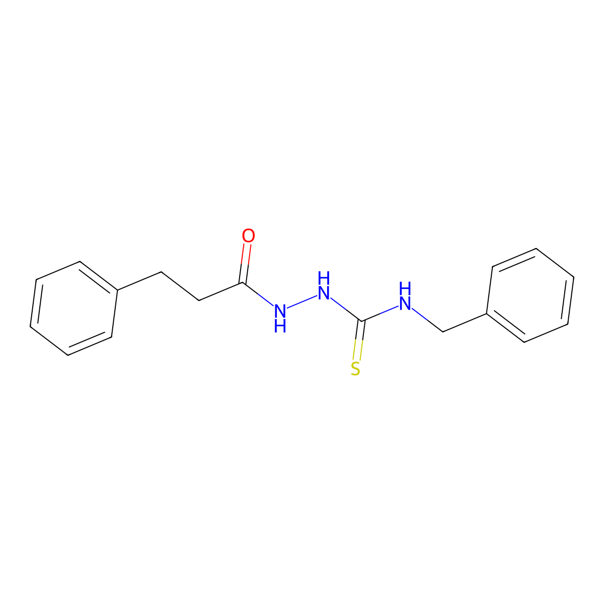 N-Benzyl-2-(3-phenylpropanoyl)hydrazinecarbothioamide molecular structure, CAS 124953-96-4
