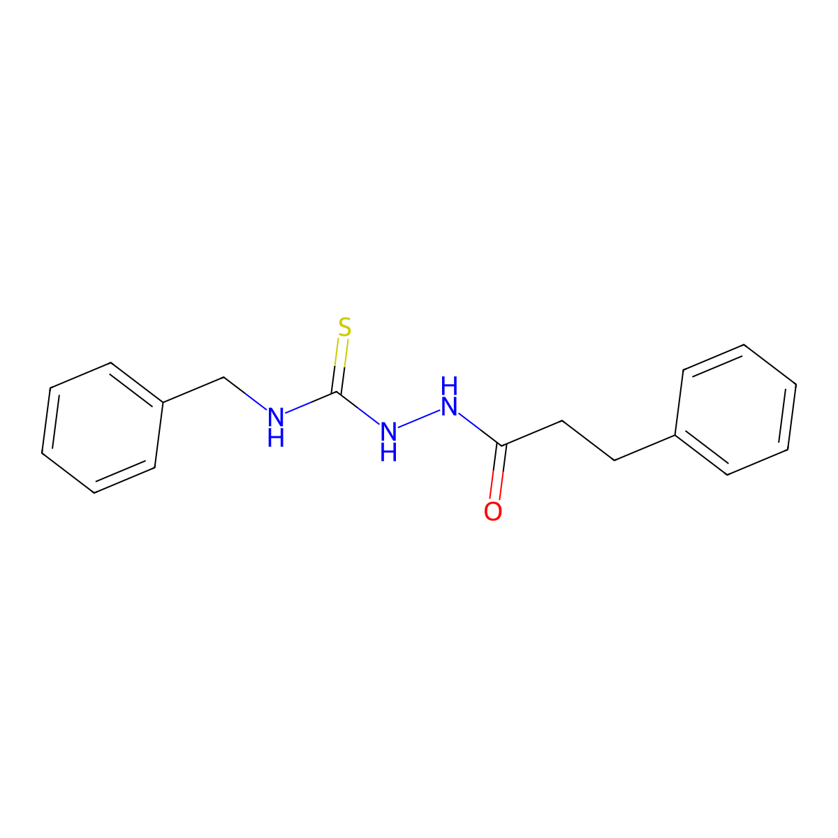 N-Benzyl-2-(3-phenylpropanoyl)hydrazinecarbothioamide molecular structure, CAS 124953-96-4